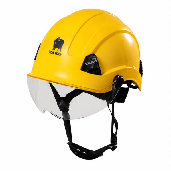 CASCO YAKO AMARILLO CON VISERA STEELPRO ISP