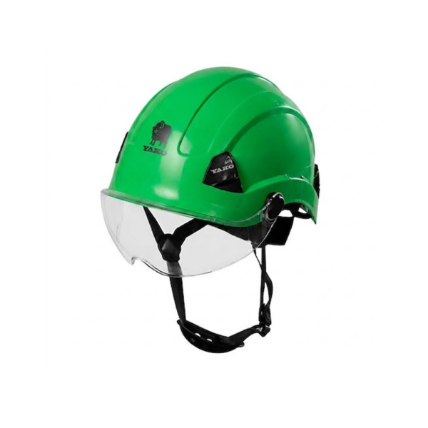 CASCO YAKO VERDE CON VISERA STEELPRO ISP